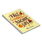 Carnet Vibes d'automne Vie d'enseignant - Retro Cute pers (Côté Droit)