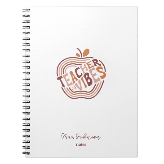 Carnet Vibes de l'enseignant Boho Apple Appréciation pers (Devant)
