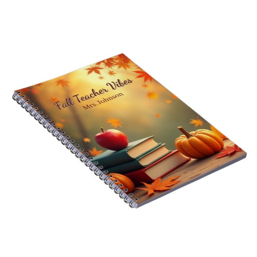 Carnet Vibes d'enseignant d'automne personnalisées (Côté Droit)