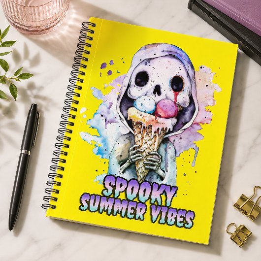 Carnet Vibes d'été effrayant Squelette Summerween Goth