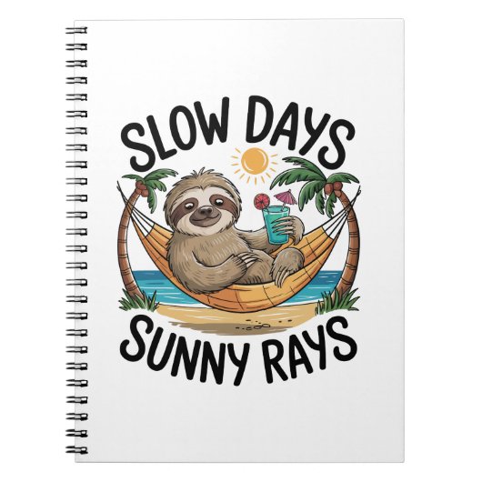 Carnet Vibes d'été Sloth Funny Lazy Float (Devant)
