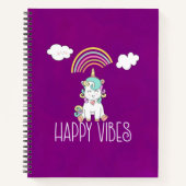 Carnet Vibes Joyeuses Cute Smiling Unicorn (Devant)