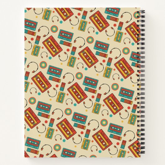 Carnet Vibes rétro - 1980 Cassette Tapes Motif (Dos)