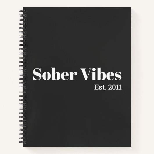 Carnet Vibes sobres Date de début de sobriété (Devant)