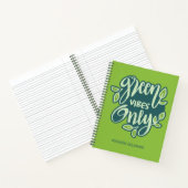 Carnet Vibes vertes de nom personnalisé (Intérieur)