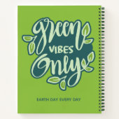 Carnet Vibes vertes de nom personnalisé (Dos)