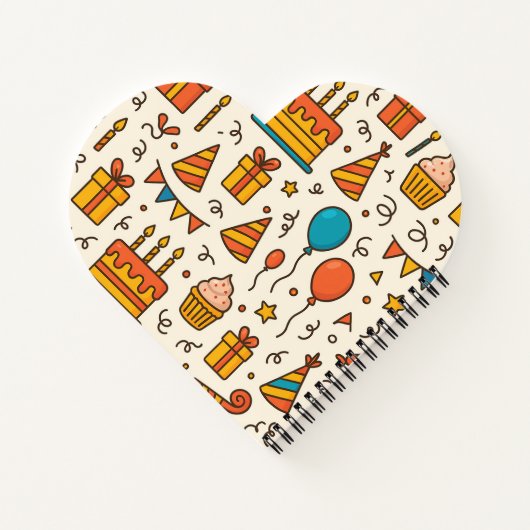 Carnet Vibrant Birthday Party Seamless Pattern (Dos)