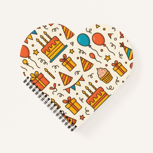 Carnet Vibrant Birthday Party Seamless Pattern (Devant)