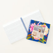 Carnet Vibrant bleu floral et Confetti photo (Intérieur)