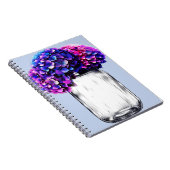 Carnet Vibrant bleu violet rose Hydrangée Florale (Côté Droit)