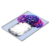 Carnet Vibrant bleu violet rose Hydrangée Florale (Côté gauche)