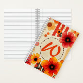 Carnet Vibrant Floral Aquarelle désaffectée Chic Monogram (À l'intérieur)