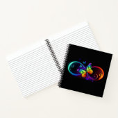 Carnet Vibrant infinity with rainbow butterfly on black (Intérieur)