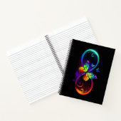 Carnet Vibrant infinity with rainbow butterfly on black (Intérieur)