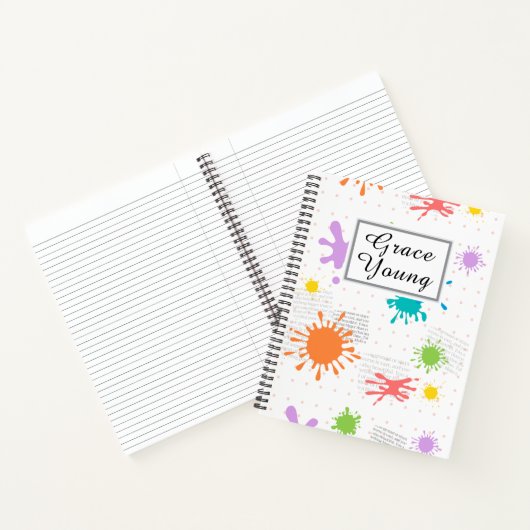 Carnet Vibrant Ink Splash Script Name (Intérieur)