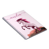 Carnet Vibrant Pink Unicorn Cloud Pretty Calligraphy Girl (Côté Droit)