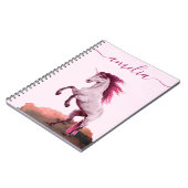 Carnet Vibrant Pink Unicorn Cloud Pretty Calligraphy Girl (Côté gauche)