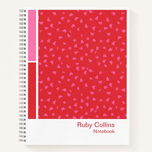 Carnet Vibrant Red Floral Vertical Palette (Devant)