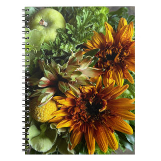 Carnet Vibrant Sunflower and Alstroemeria Bouquet Noteboo