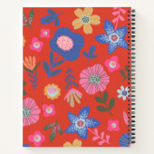 Carnet Vibrant Tropical Floral Rouge Recette personnalisé (Dos)