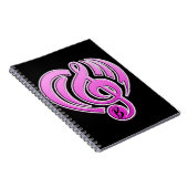 Carnet Vibrations Amour Musical Cœur Rose Note De Musique (Côté Droit)