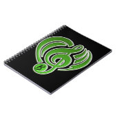 Carnet Vibrations Amour Musical Cœur Vert Note de Musique (Côté gauche)