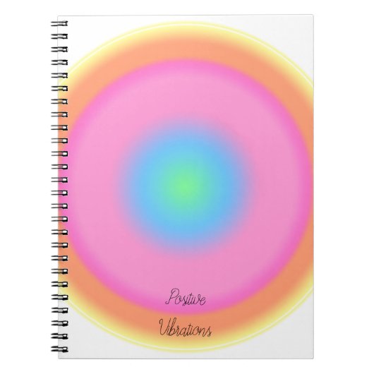 Carnet Vibrations positives - Dégradé radial coloré (Devant)