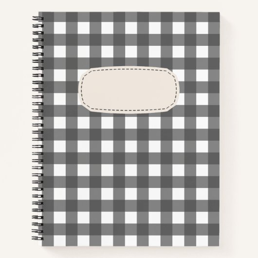 Carnet Vichy Gris clair (Devant)