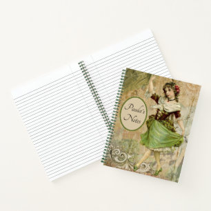 Carnet Victorian Dancing Girl Green St. Patrick’s Day