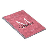 Carnet Victorian Rouge Rose Batik Nom et année (Côté Droit)