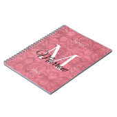 Carnet Victorian Rouge Rose Batik Nom et année (Côté gauche)