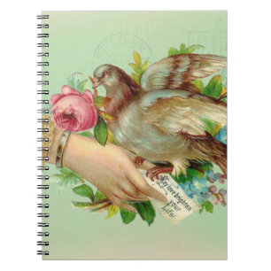 Carnet Victorian Valentine Bird et rose