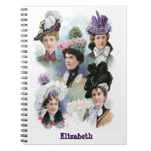 Carnet victorien de casquettes de mode vintage de