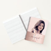 Carnet Vider rose or photo monogramme élégant (Intérieur)