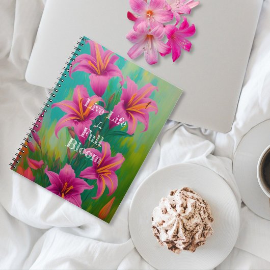 Carnet Vie en pleine floraison Lys roses