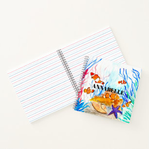 Carnet Vie marine poisson mignon eau girale corail récif