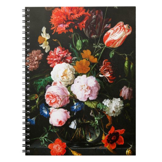Carnet Vie morte avec des fleurs dans un Vase de verre cl (Devant)