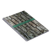 Carnet Vieille écorce de pin avec toute bannière de nom (Côté Droit)
