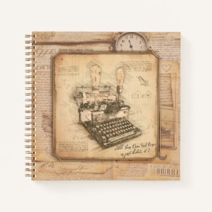 Carnet Vieille machine à écrire Vintage. Auteur / Écrivai