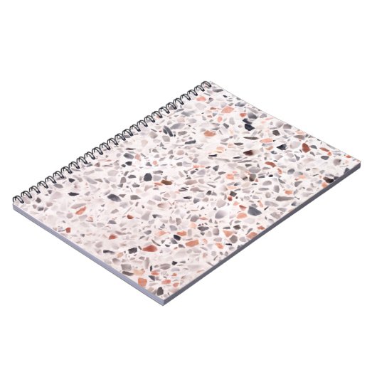 Carnet Vieille texture terrazzo, motif d'hamper. (Côté gauche)