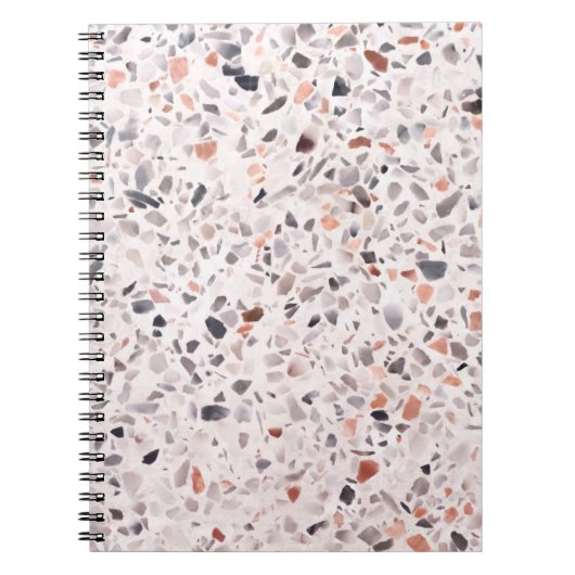 Carnet Vieille texture terrazzo, motif d'hamper. (Devant)
