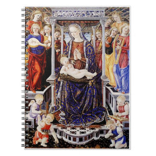 Carnet Vierge à l'Enfant enthronisée avec un ange musicie