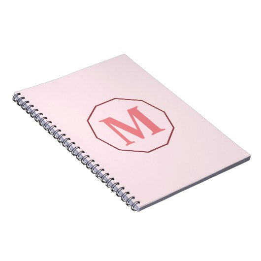 Carnet Vierge rose élégant monogramme personnalisé (Côté Droit)