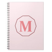 Carnet Vierge rose élégant monogramme personnalisé (Devant)