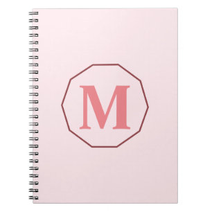 Carnet Vierge rose élégant monogramme personnalisé