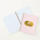 Carnet Vierge rose or Chic féminin Monogramme initial (Intérieur)