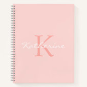 Carnet Vierge rose Script Girl Chic Monogramme Nom (Devant)
