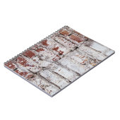 Carnet Vieux mur de briques peintes avec peeling blanc pe (Côté gauche)