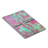 Carnet Vieux mur peint en vert avec une texture rouille.  (Côté Droit)