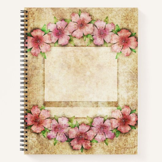 Carnet Vieux papier peint floral (Devant)
